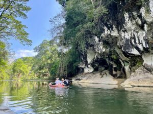 Canoeing the Sok River in the Khao Sok National Park.