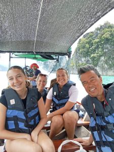 Customers enjoying a longtail boat ride on Khao Sok's Cheow Lan Lake.