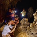 Visiting the Coral Cave at the Cheow Lan lake in Khao Sok.